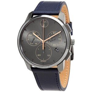 NWT Authentic Movado BOLD Thin Chronograph Quartz Grey Dial Men's Watch